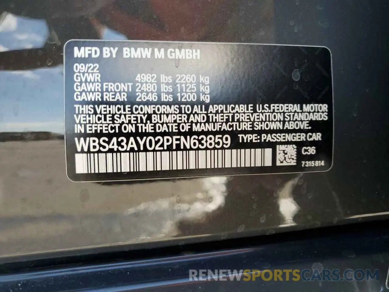 13 Фотография поврежденного автомобиля WBS43AY02PFN63859 BMW M3 2023