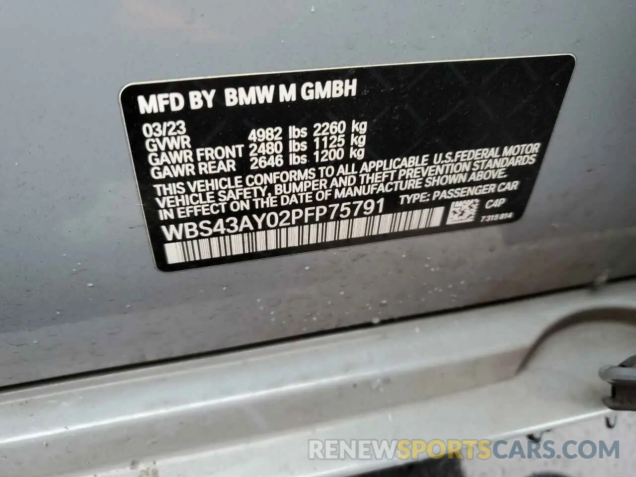 14 Фотография поврежденного автомобиля WBS43AY02PFP75791 BMW M3 2023