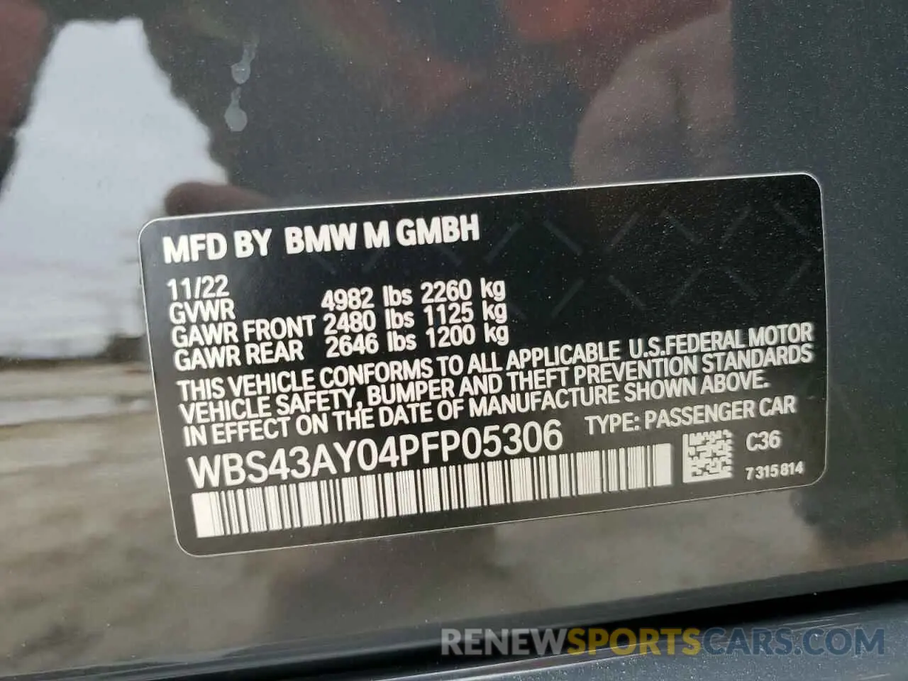 13 Photograph of a damaged car WBS43AY04PFP05306 BMW M3 2023
