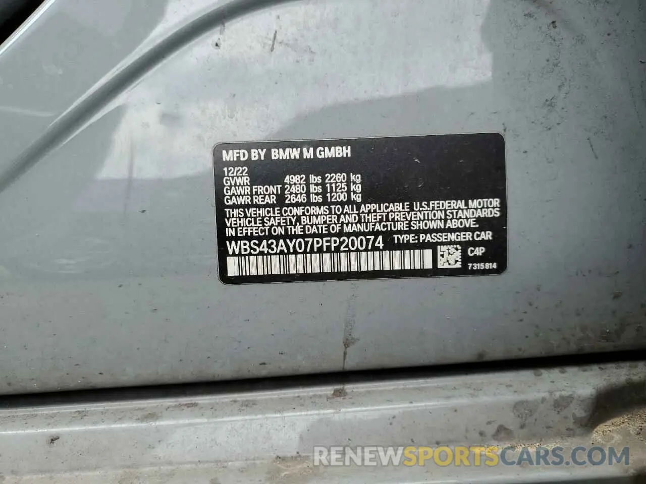 13 Photograph of a damaged car WBS43AY07PFP20074 BMW M3 2023