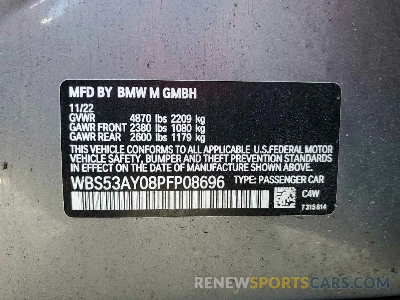13 Фотография поврежденного автомобиля WBS53AY08PFP08696 BMW M3 2023