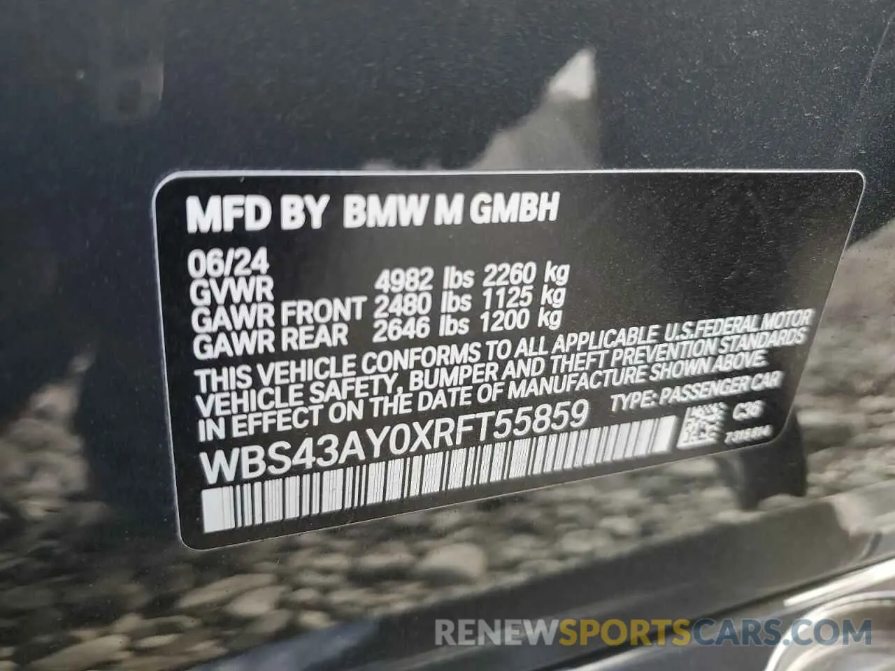 13 Photograph of a damaged car WBS43AY0XRFT55859 BMW M3 2024