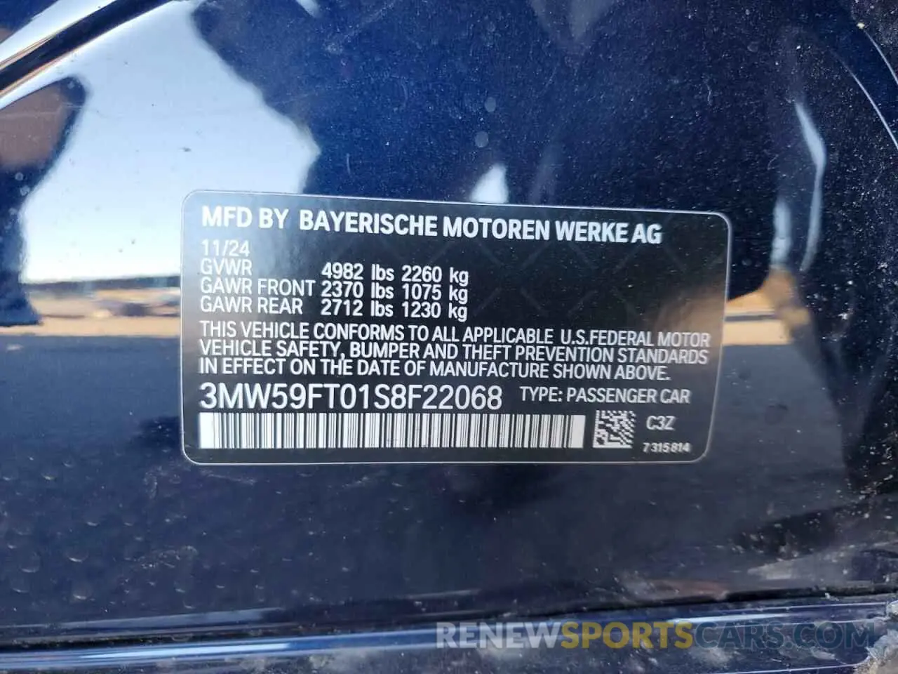 13 Фотография поврежденного автомобиля 3MW59FT01S8F22068 BMW M3 2025