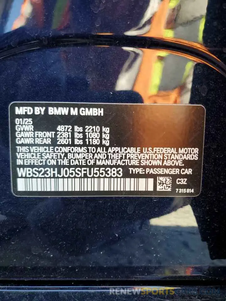 13 Photograph of a damaged car WBS23HJ05SFU55383 BMW M3 2025