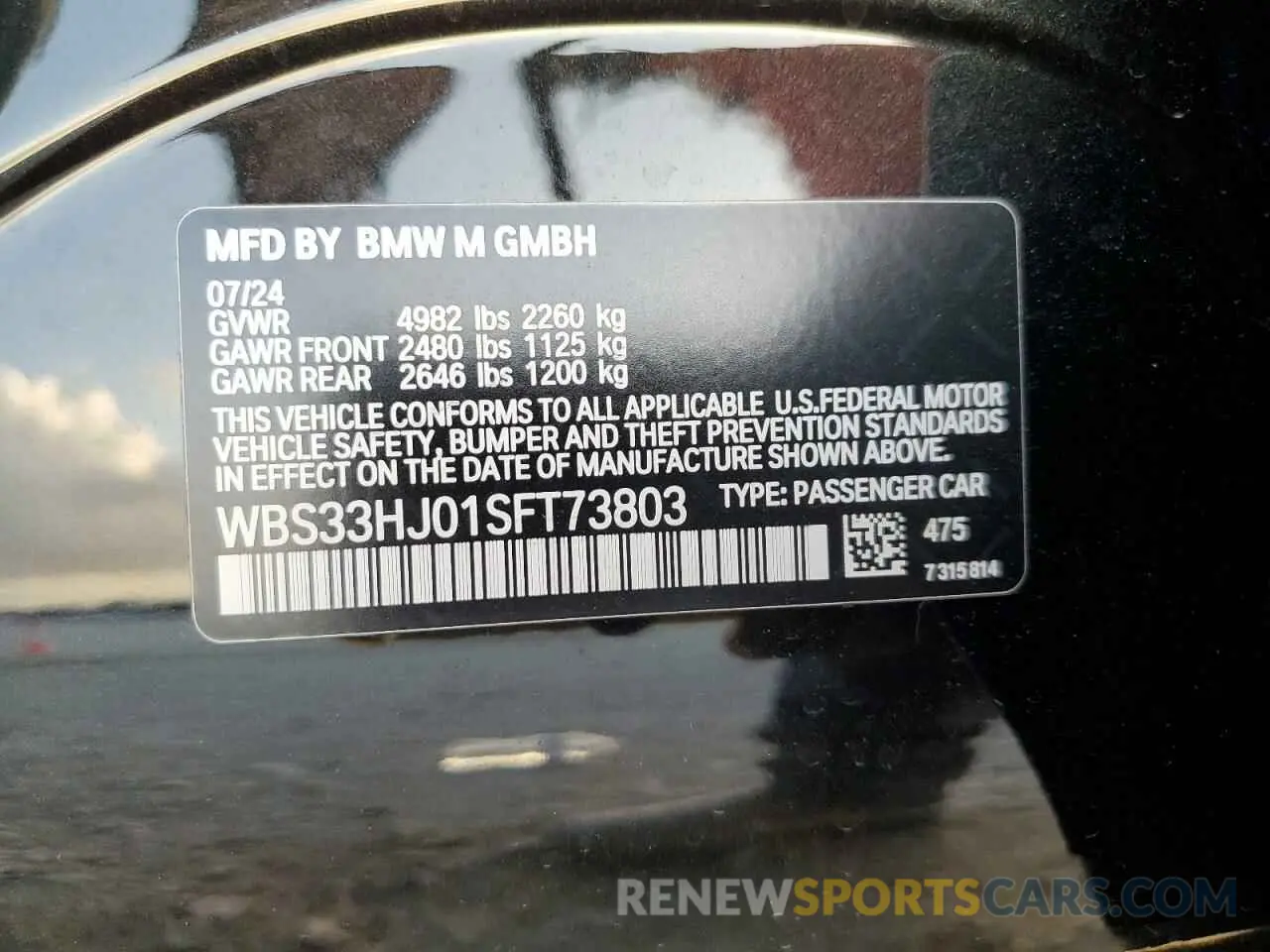 12 Фотография поврежденного автомобиля WBS33HJ01SFT73803 BMW M3 2025