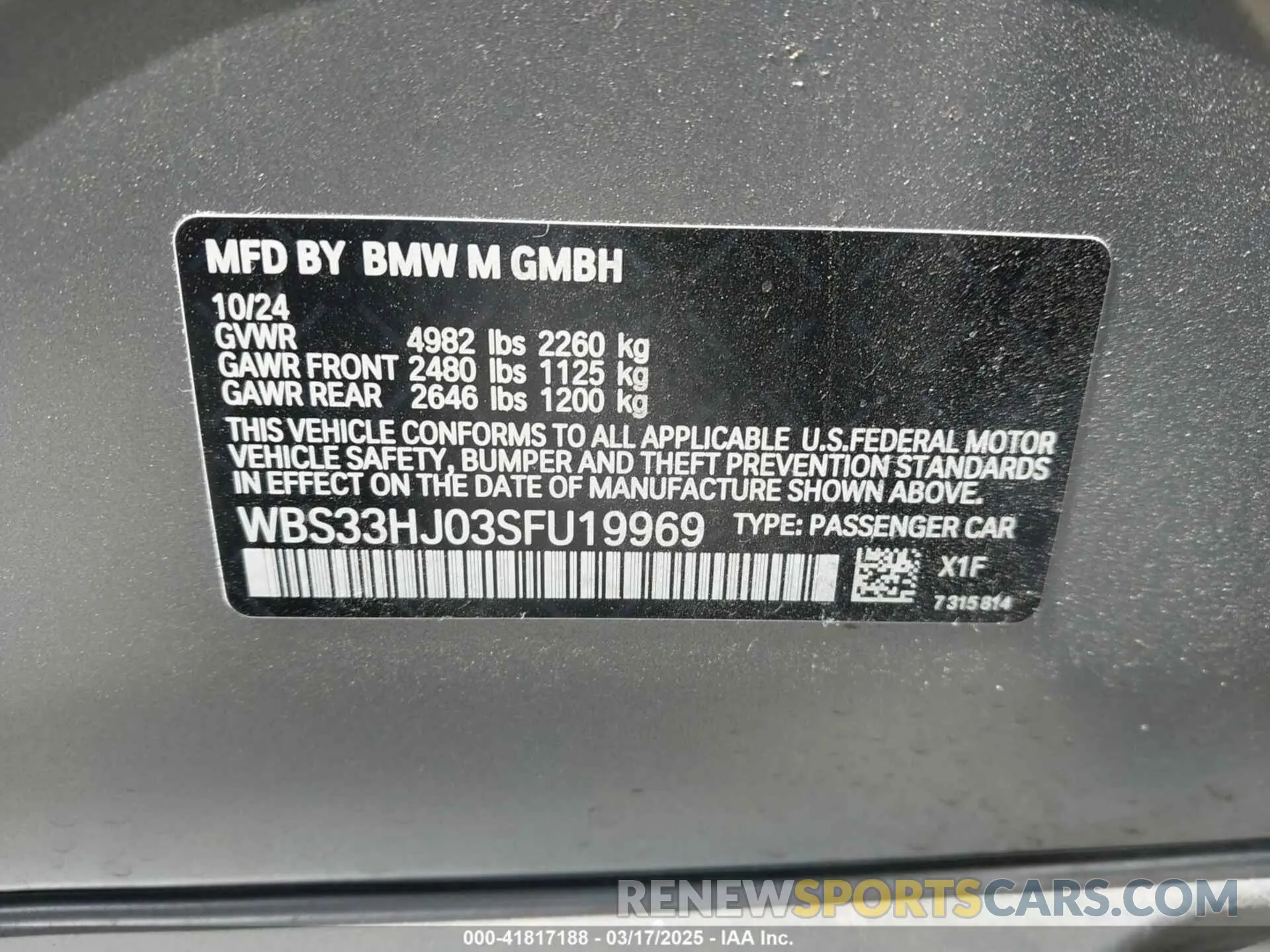 9 Фотография поврежденного автомобиля WBS33HJ03SFU19969 BMW M3 2025