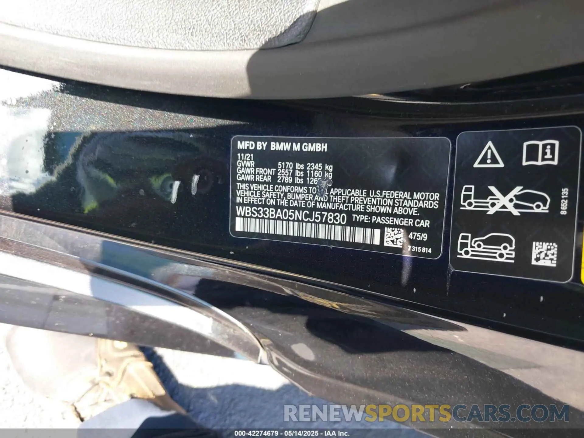 9 Фотография поврежденного автомобиля WBS33BA05NCJ57830 BMW M4 2022