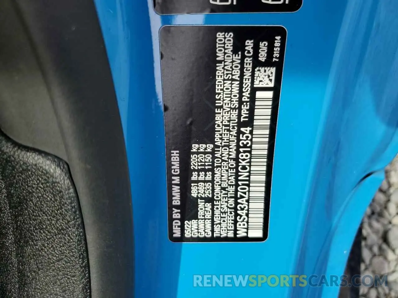 12 Photograph of a damaged car WBS43AZ01NCK81354 BMW M4 2022