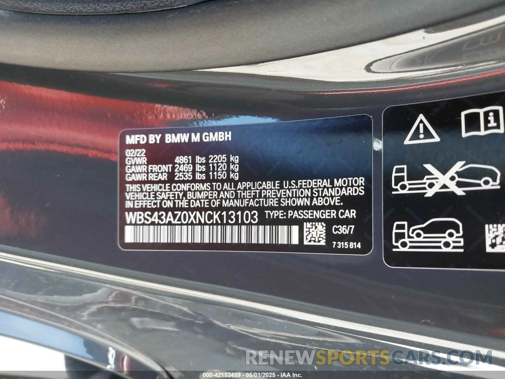 9 Photograph of a damaged car WBS43AZ0XNCK13103 BMW M4 2022
