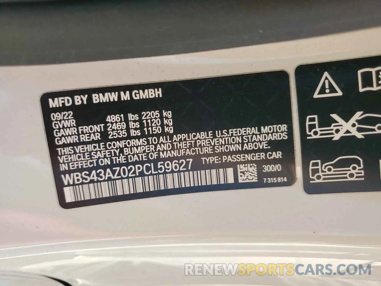 13 Фотография поврежденного автомобиля WBS43AZ02PCL59627 BMW M4 2023