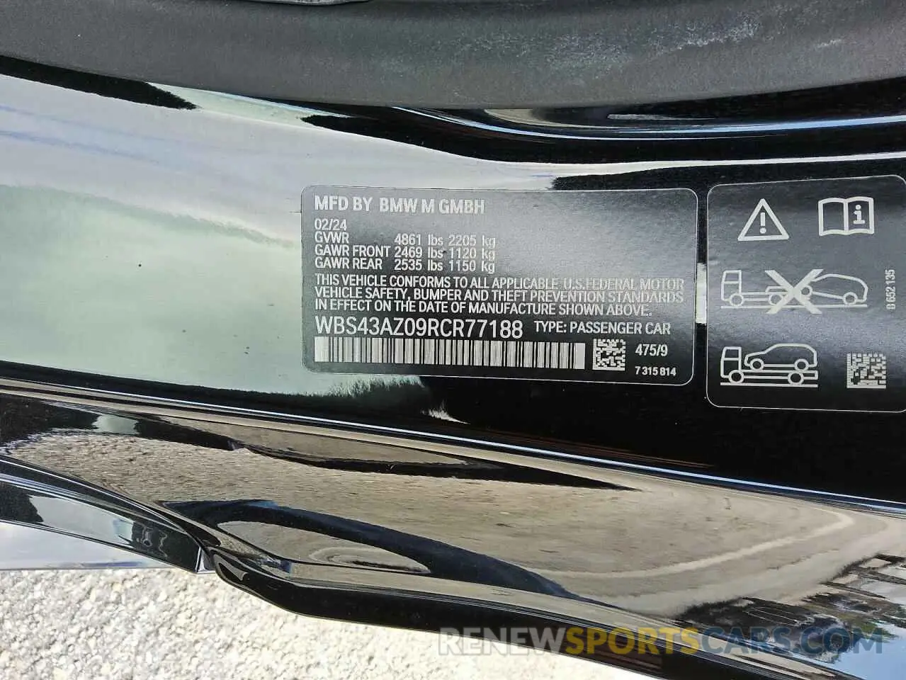 12 Photograph of a damaged car WBS43AZ09RCR77188 BMW M4 2024