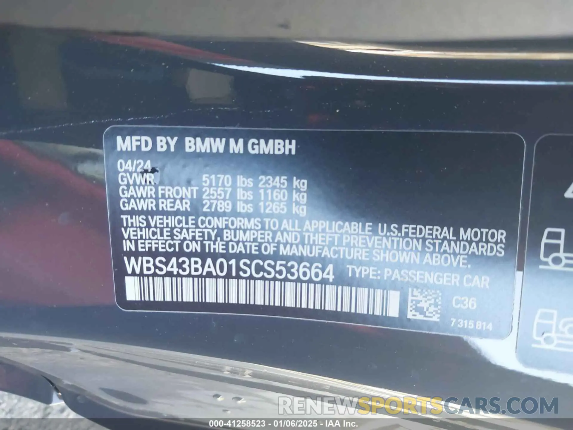 9 Photograph of a damaged car WBS43BA01SCS53664 BMW M4 2025