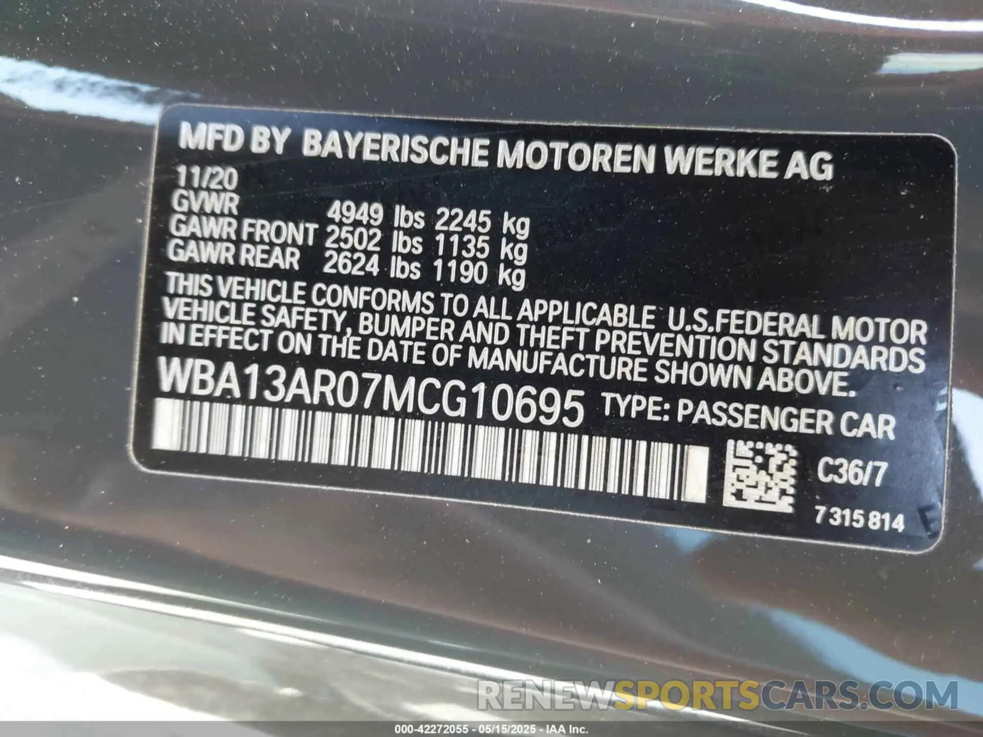 9 Фотография поврежденного автомобиля WBA13AR07MCG10695 BMW M440I 2021