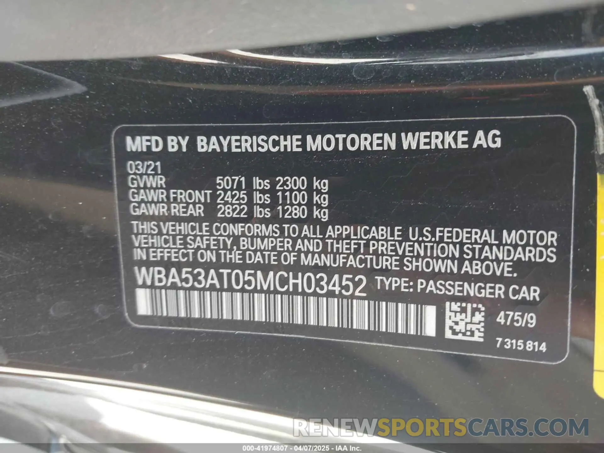 9 Photograph of a damaged car WBA53AT05MCH03452 BMW M440I 2021