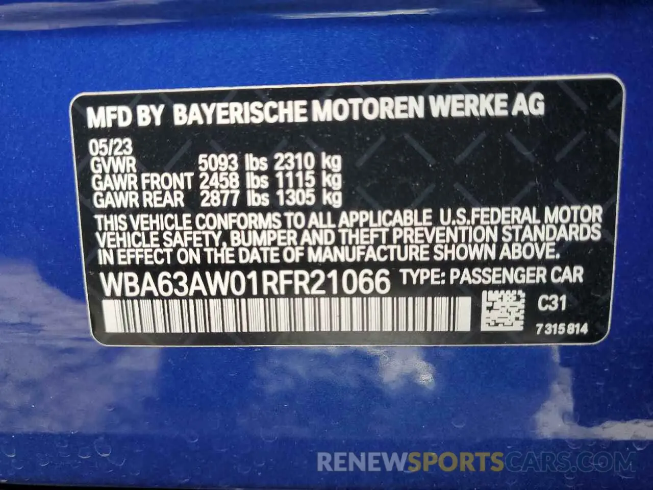 12 Фотография поврежденного автомобиля WBA63AW01RFR21066 BMW M440I GRAN 2024
