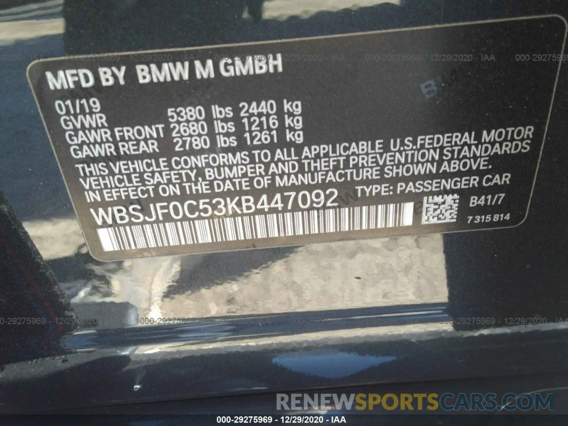 9 Фотография поврежденного автомобиля WBSJF0C53KB447092 BMW M5 2019