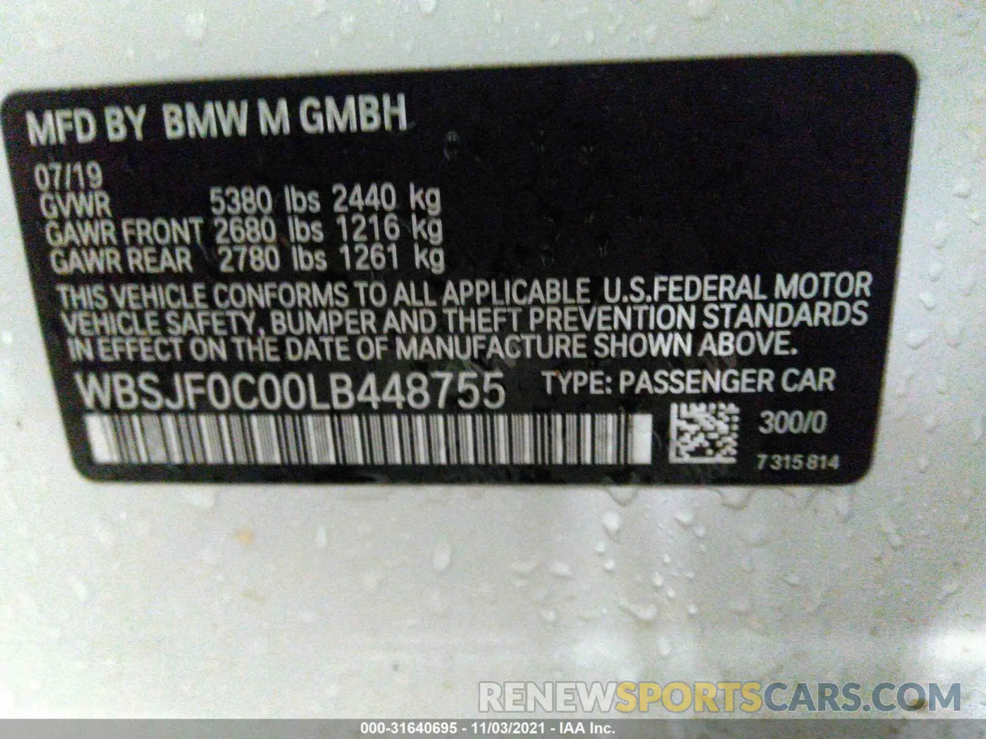 9 Фотография поврежденного автомобиля WBSJF0C00LB448755 BMW M5 2020