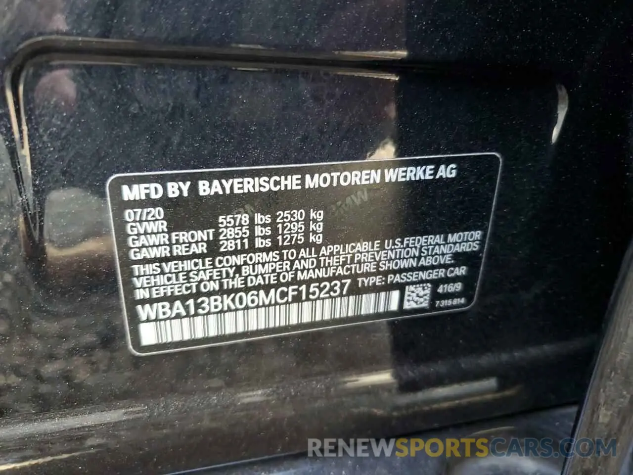 12 Photograph of a damaged car WBA13BK06MCF15237 BMW M5 2021