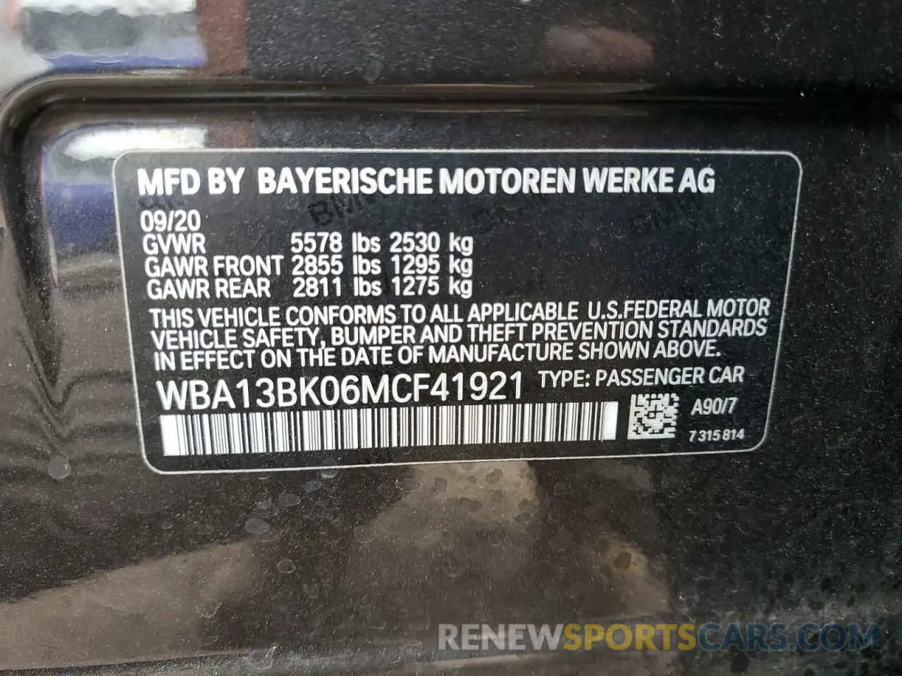 13 Фотография поврежденного автомобиля WBA13BK06MCF41921 BMW M5 2021