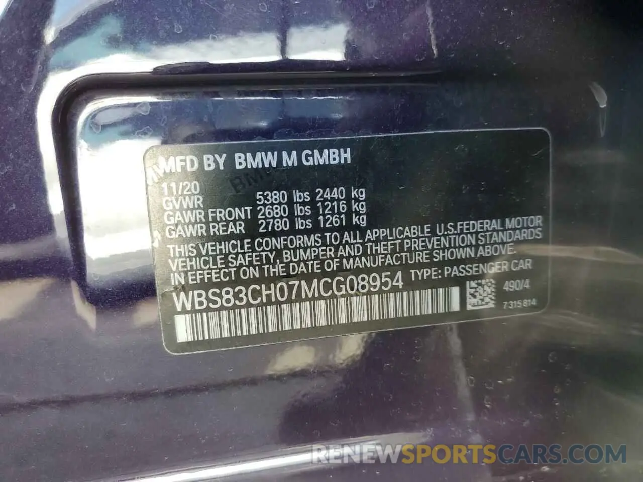12 Фотография поврежденного автомобиля WBS83CH07MCG08954 BMW M5 2021
