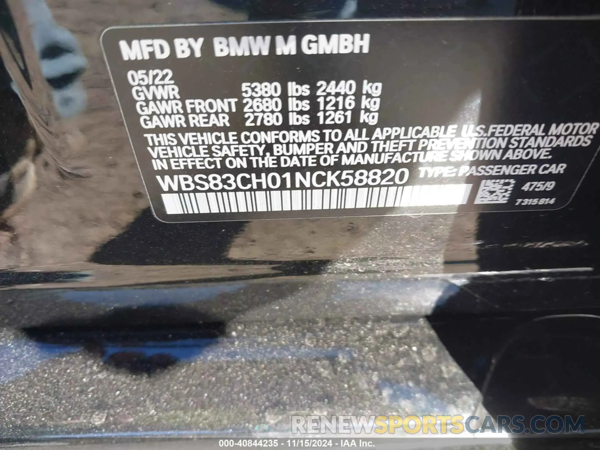 9 Фотография поврежденного автомобиля WBS83CH01NCK58820 BMW M5 2022