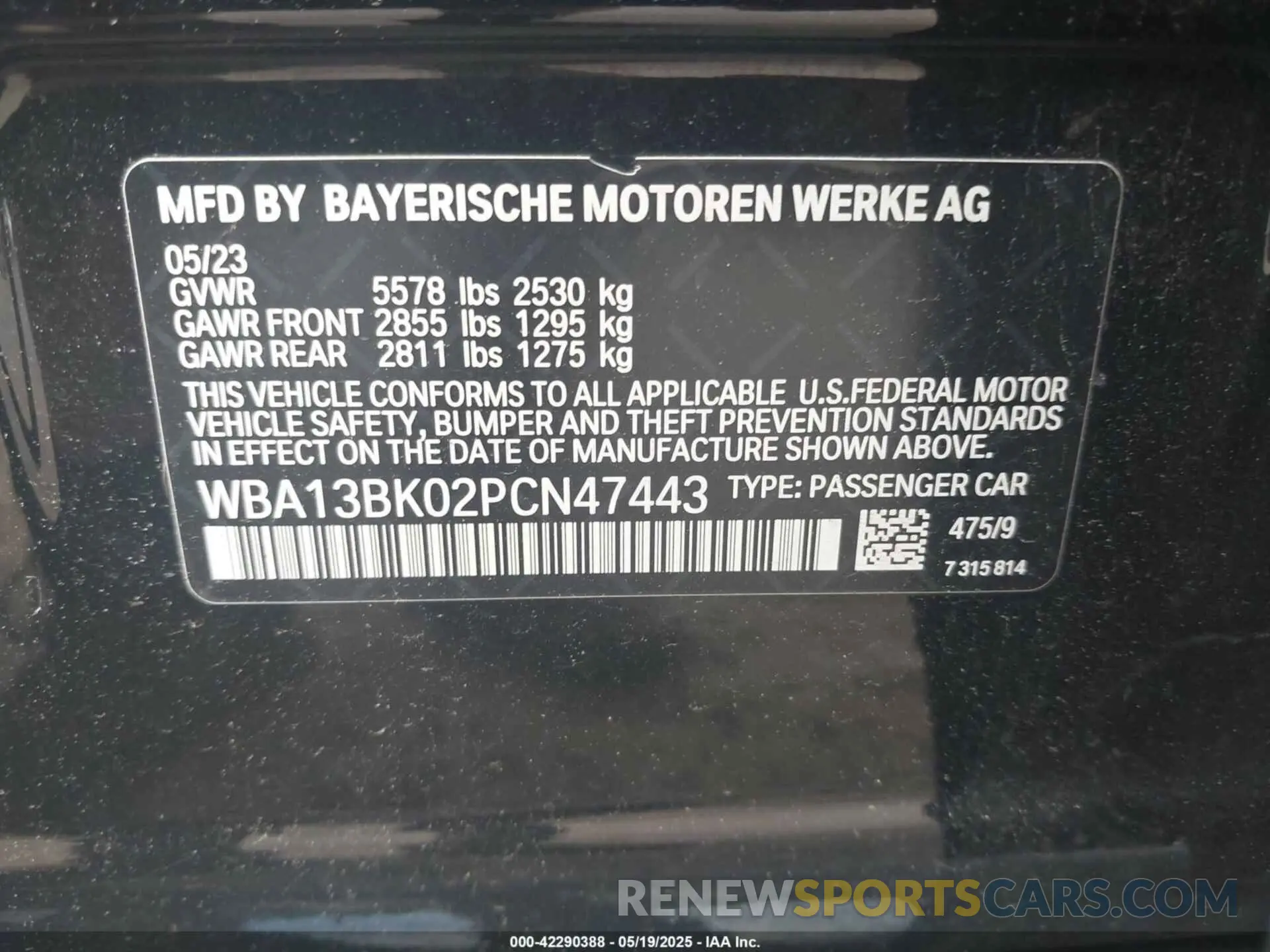 9 Photograph of a damaged car WBA13BK02PCN47443 BMW M550 2023