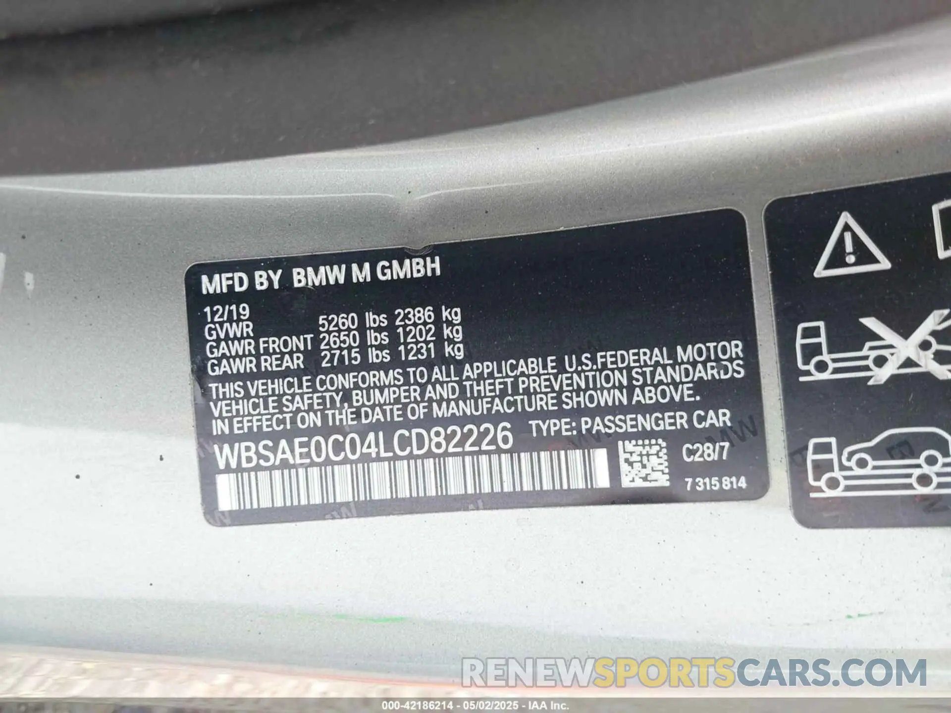 9 Фотография поврежденного автомобиля WBSAE0C04LCD82226 BMW M8 2020