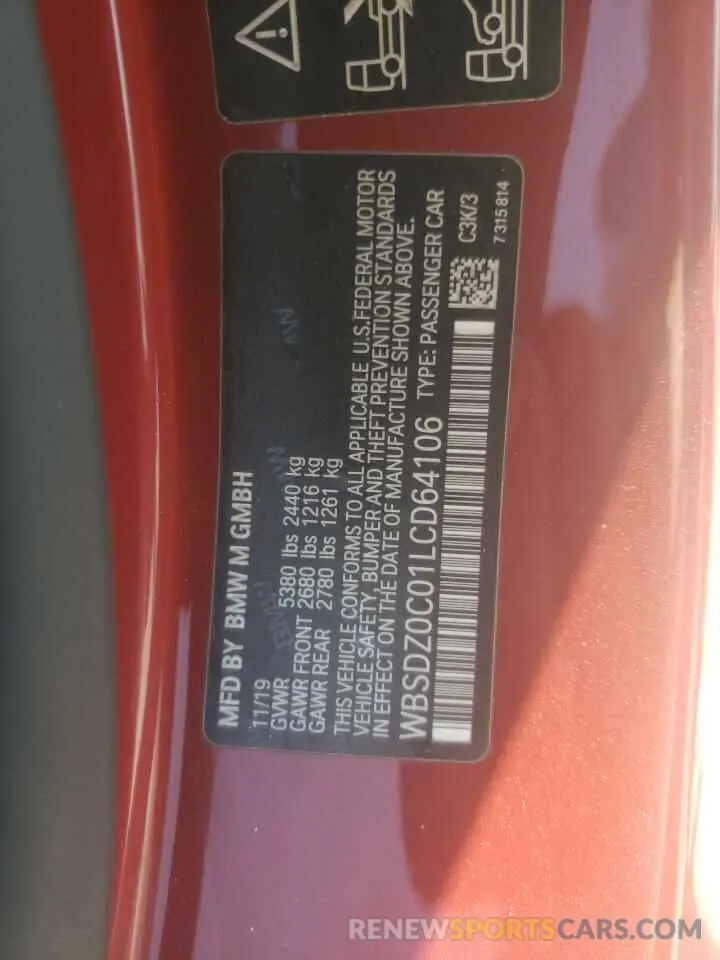 13 Photograph of a damaged car WBSDZ0C01LCD64106 BMW M8 2020