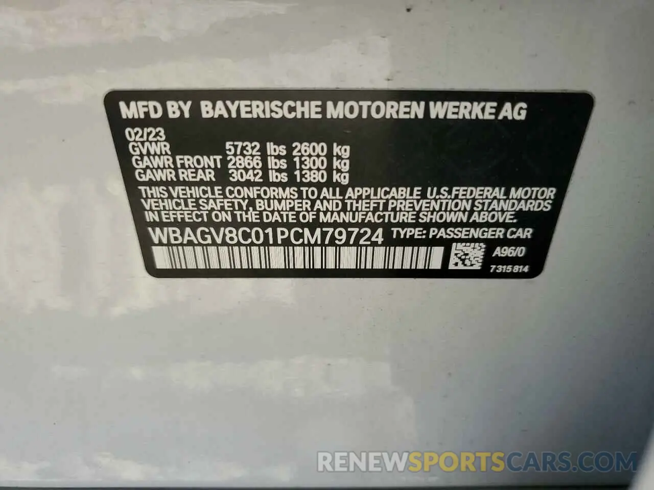 12 Photograph of a damaged car WBAGV8C01PCM79724 BMW M8 2023