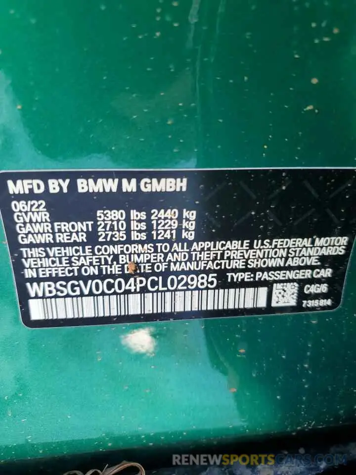 12 Photograph of a damaged car WBSGV0C04PCL02985 BMW M8 2023