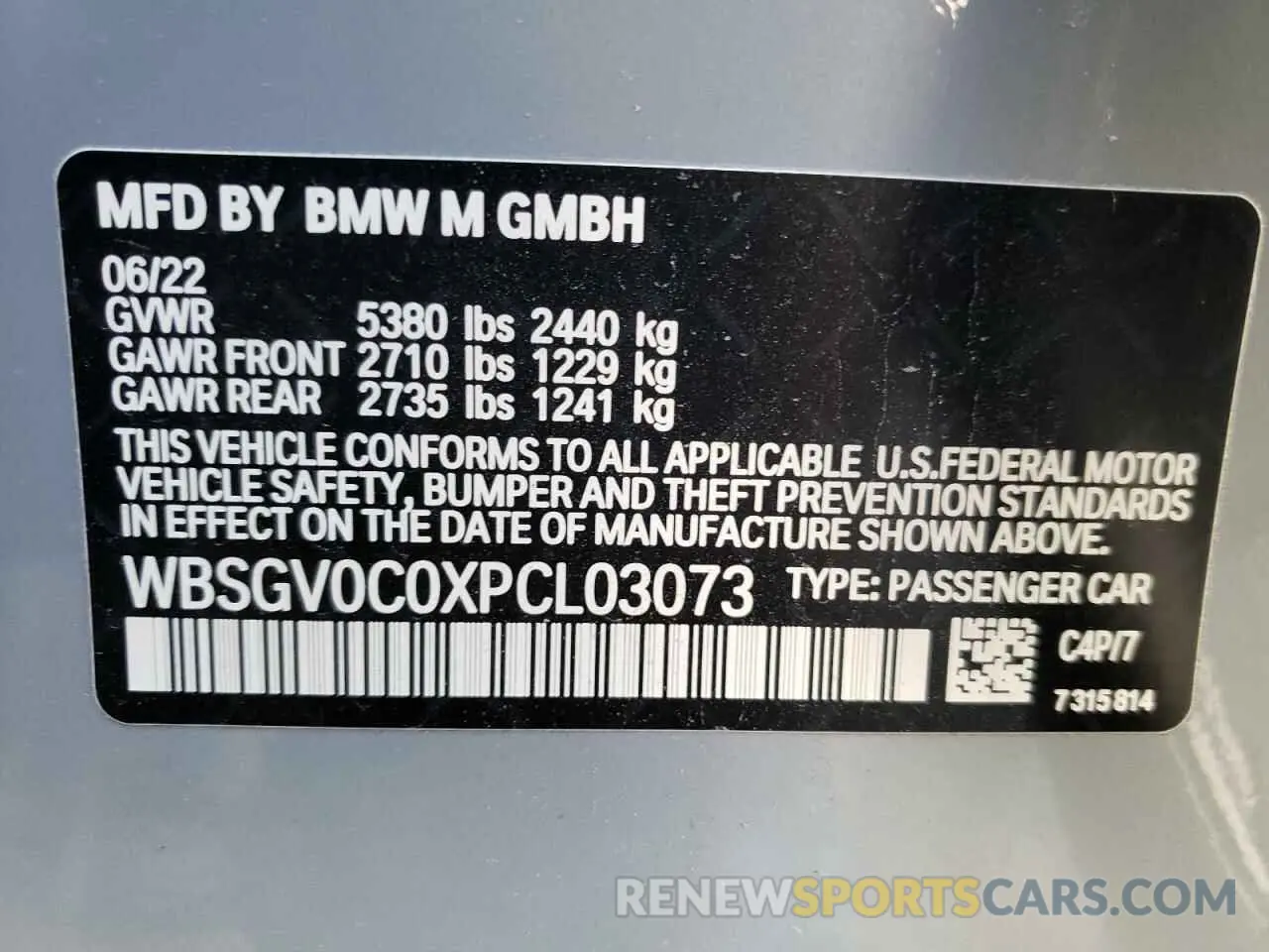 12 Фотография поврежденного автомобиля WBSGV0C0XPCL03073 BMW M8 2023