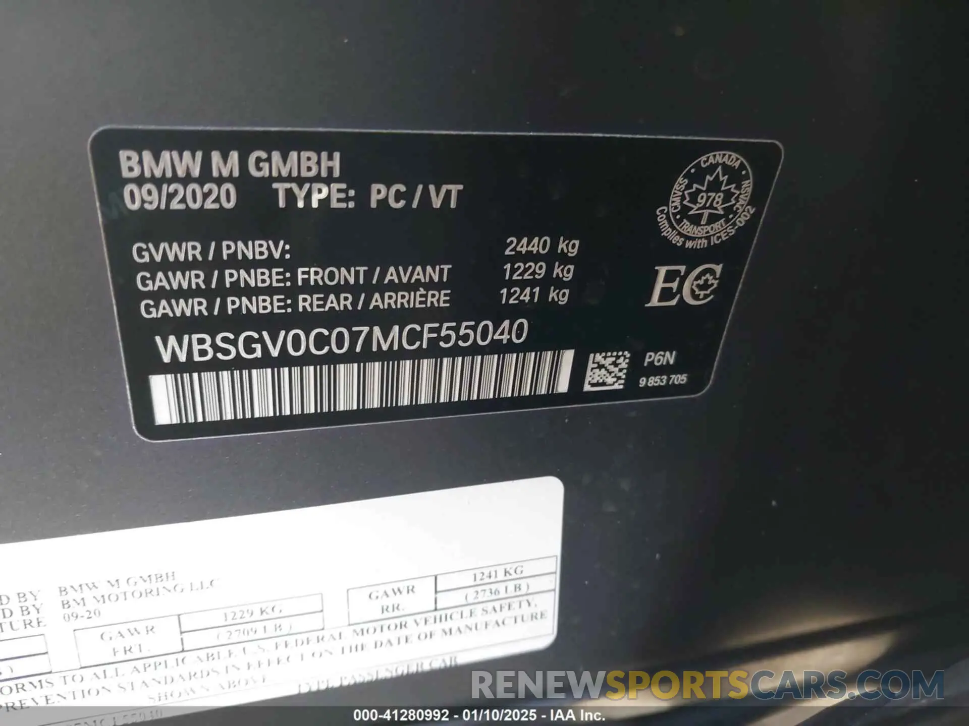 9 Фотография поврежденного автомобиля WBSGV0C07MCF55040 BMW M8 GRAN COUPE 2021