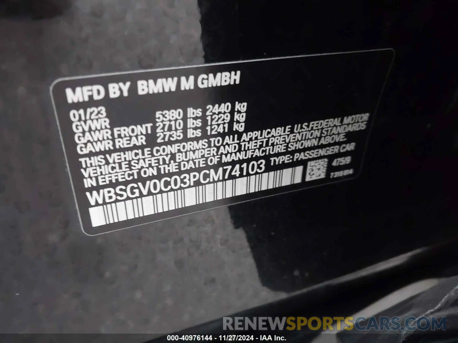 9 Photograph of a damaged car WBSGV0C03PCM74103 BMW M8 GRAN COUPE 2023