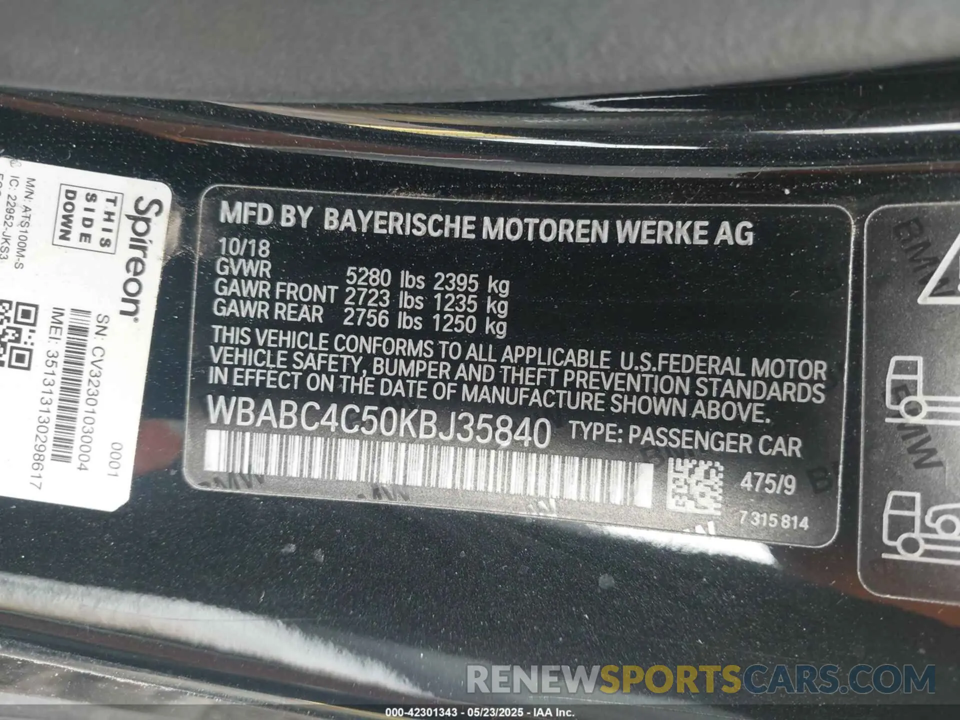 9 Фотография поврежденного автомобиля WBABC4C50KBJ35840 BMW M850I 2019