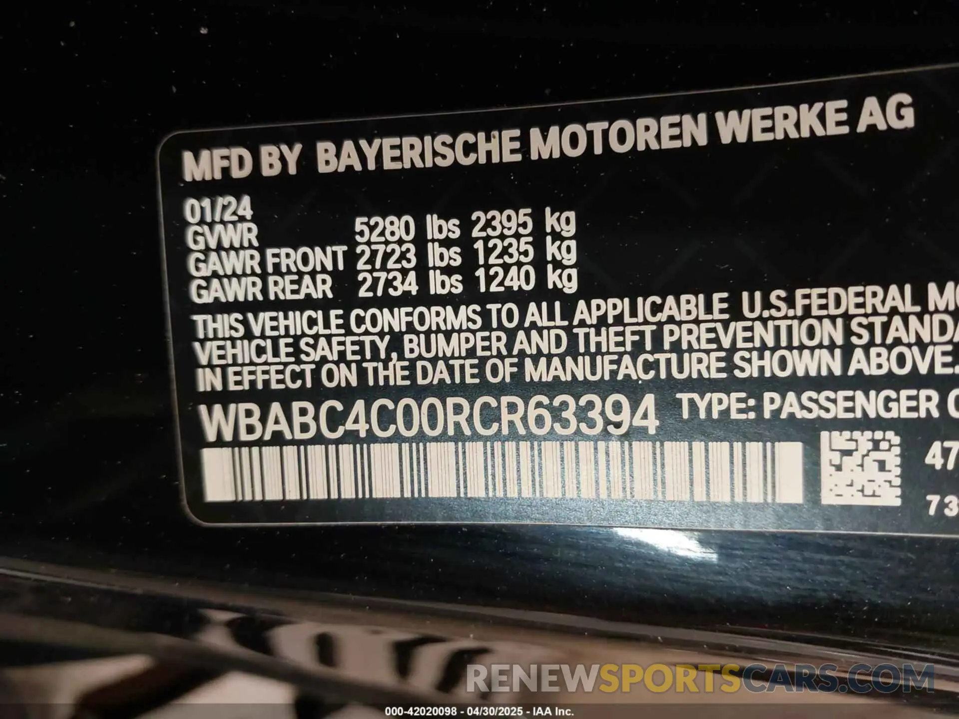 9 Photograph of a damaged car WBABC4C00RCR63394 BMW M850I 2024