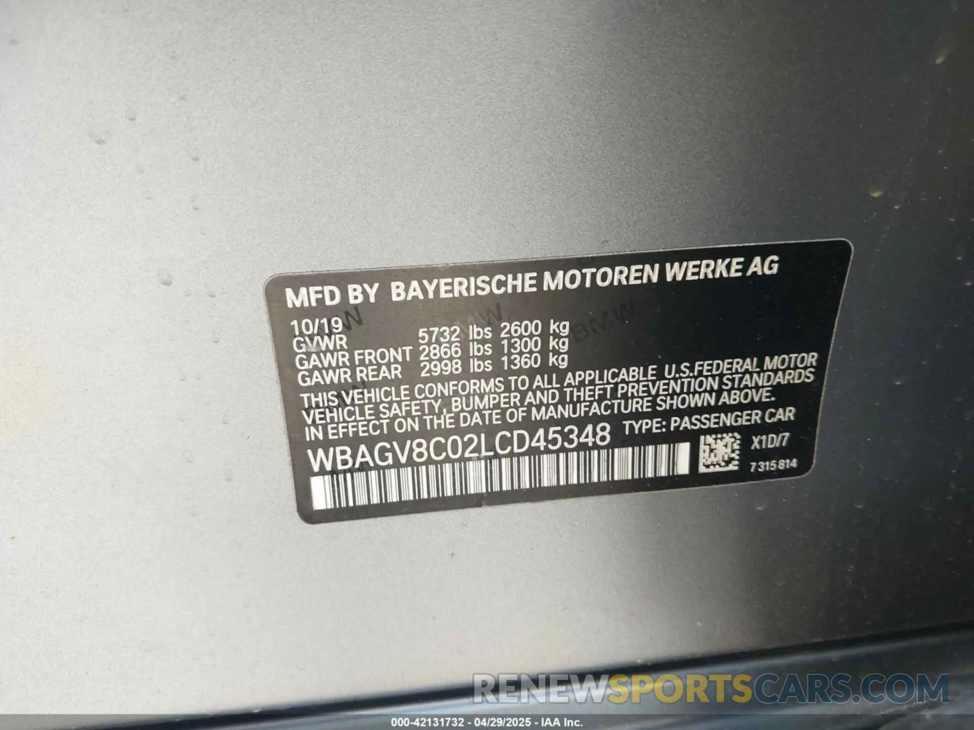 9 Фотография поврежденного автомобиля WBAGV8C02LCD45348 BMW M850I GTAN COUPE 2020