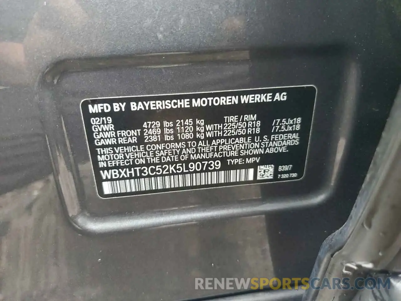 12 Photograph of a damaged car WBXHT3C52K5L90739 BMW X1 2019
