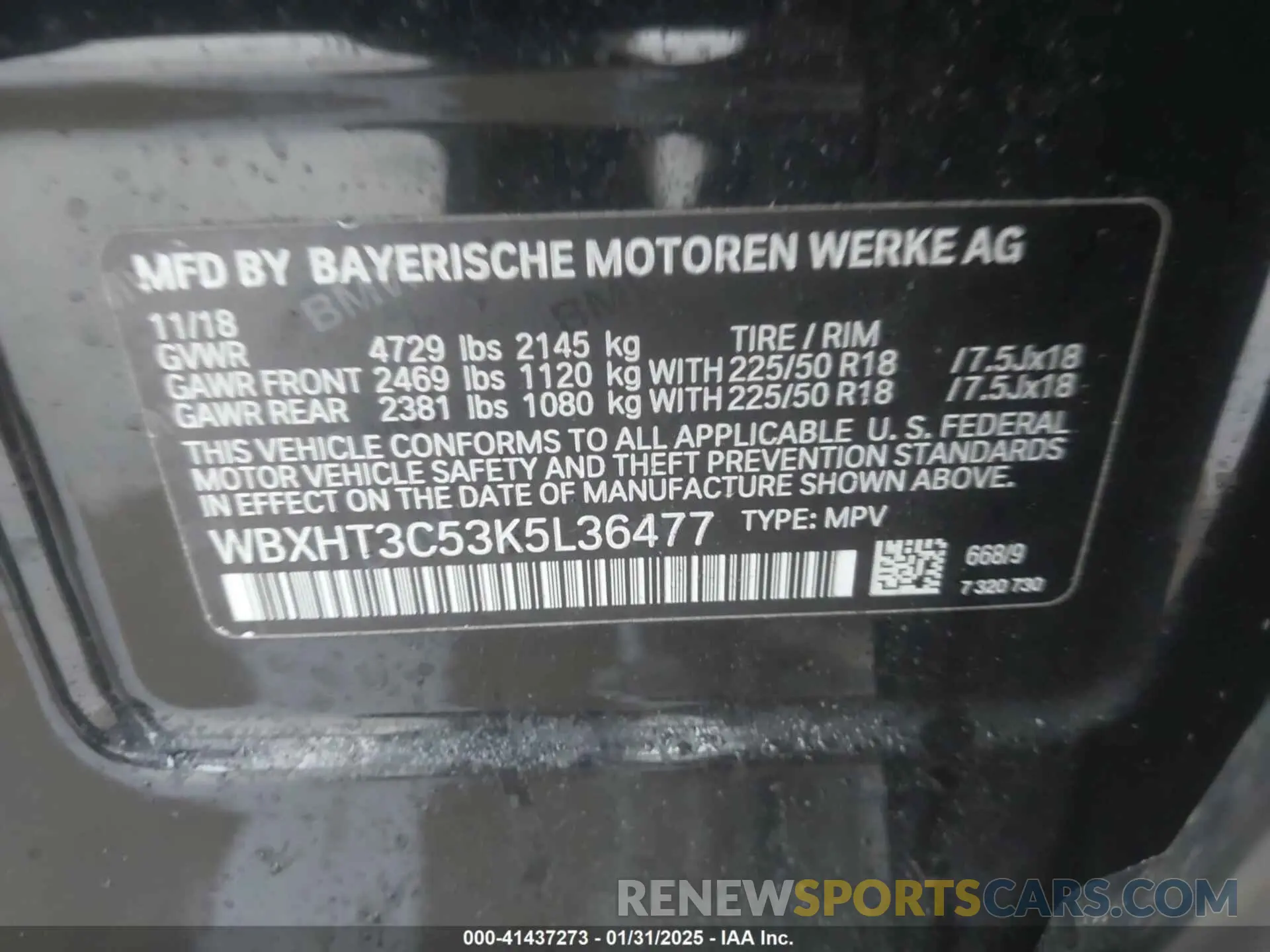 9 Photograph of a damaged car WBXHT3C53K5L36477 BMW X1 2019