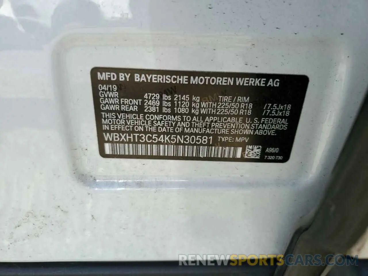 13 Photograph of a damaged car WBXHT3C54K5N30581 BMW X1 2019