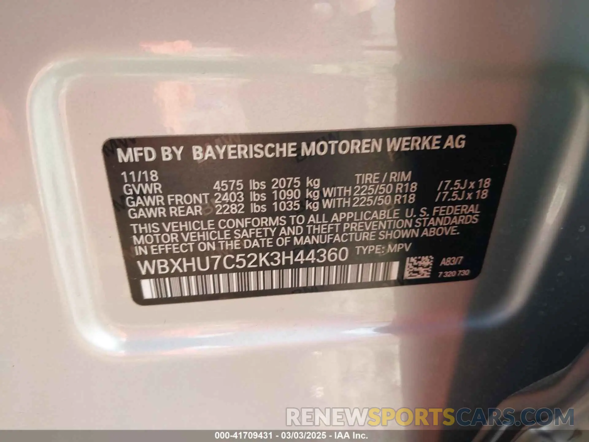 9 Фотография поврежденного автомобиля WBXHU7C52K3H44360 BMW X1 2019