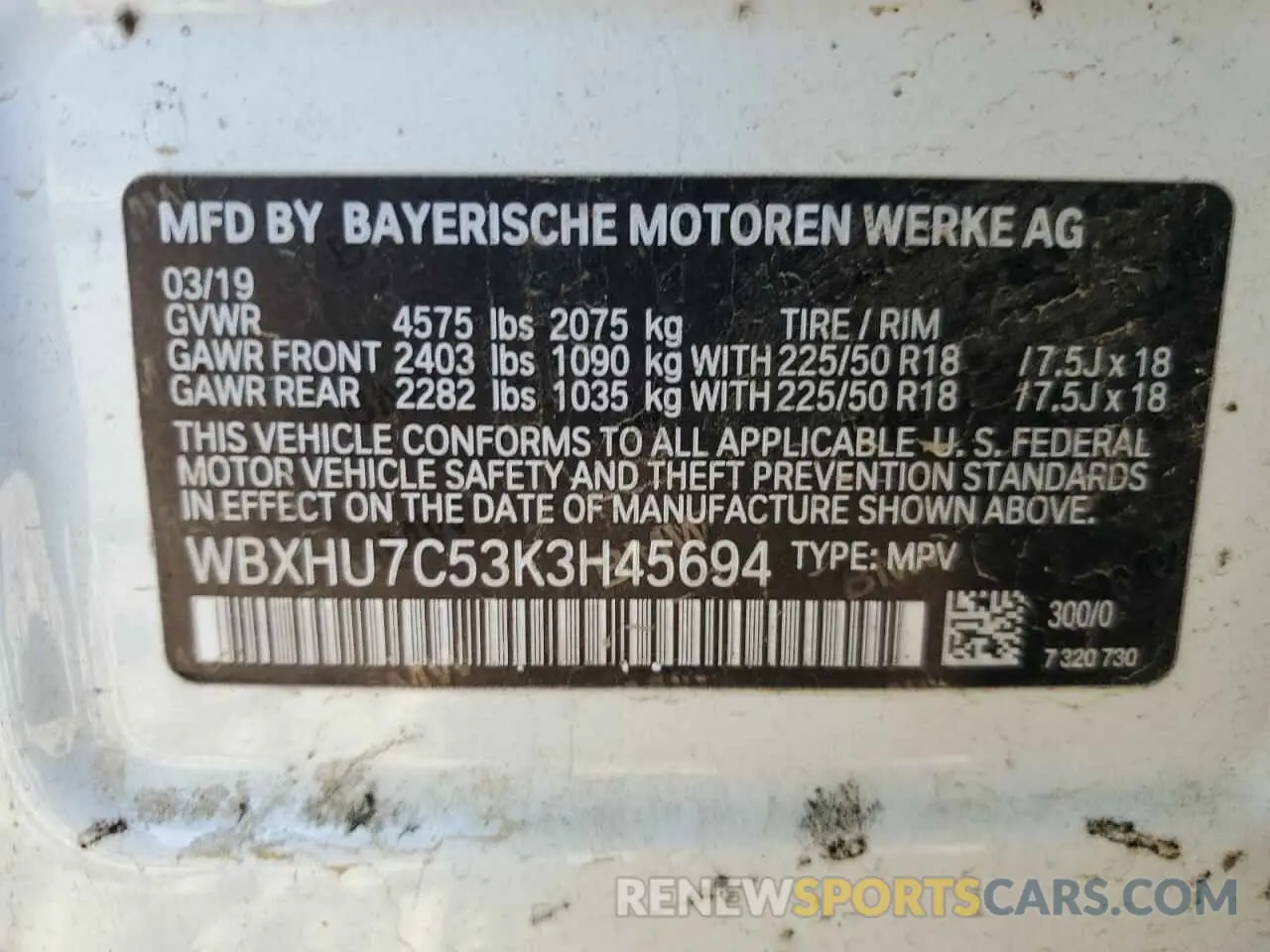 15 Photograph of a damaged car WBXHU7C53K3H45694 BMW X1 2019