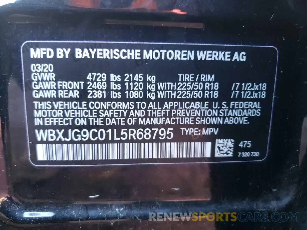 13 Фотография поврежденного автомобиля WBXJG9C01L5R68795 BMW X1 2020