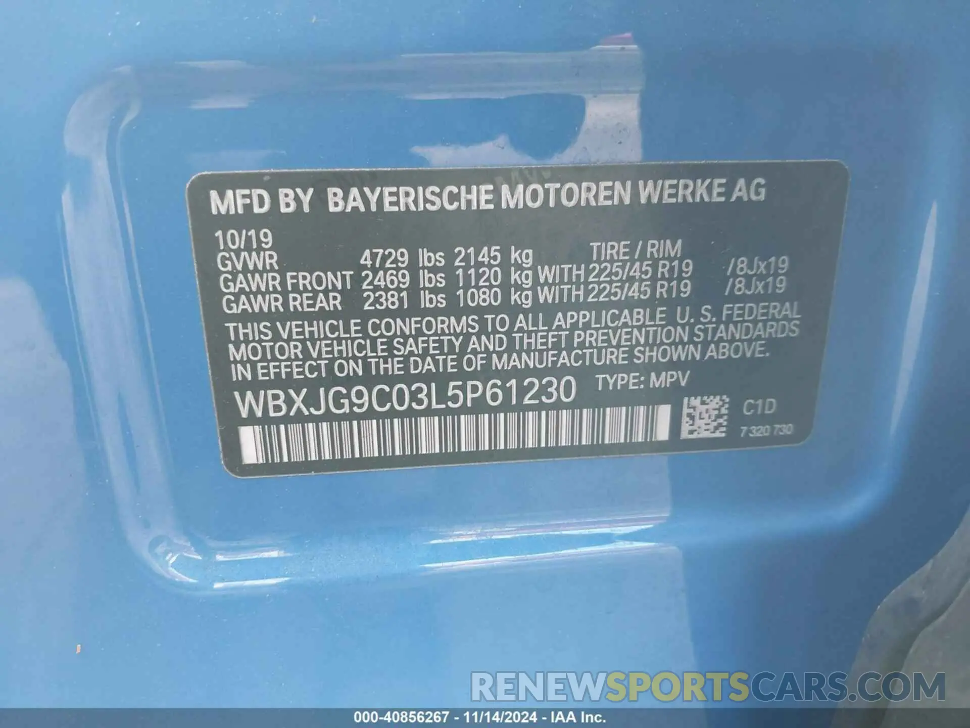 9 Фотография поврежденного автомобиля WBXJG9C03L5P61230 BMW X1 2020