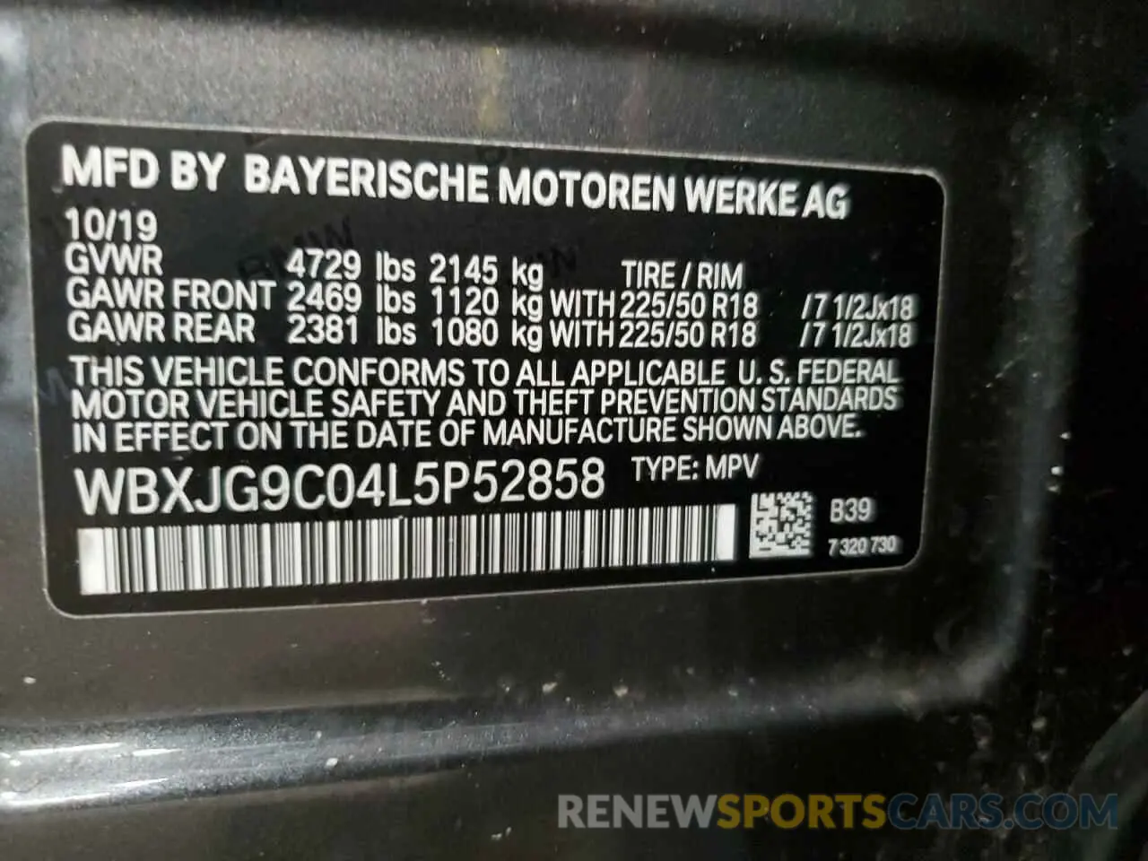 10 Фотография поврежденного автомобиля WBXJG9C04L5P52858 BMW X1 2020