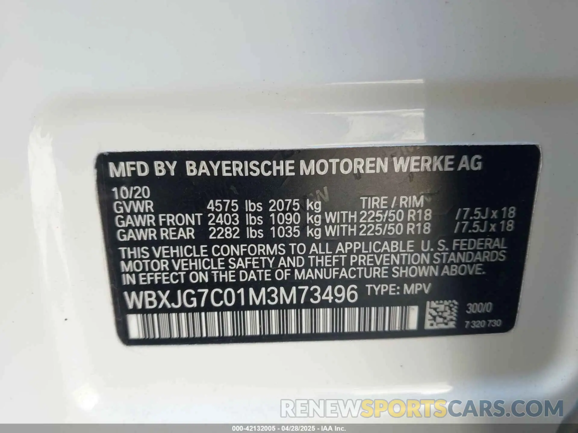 9 Photograph of a damaged car WBXJG7C01M3M73496 BMW X1 2021