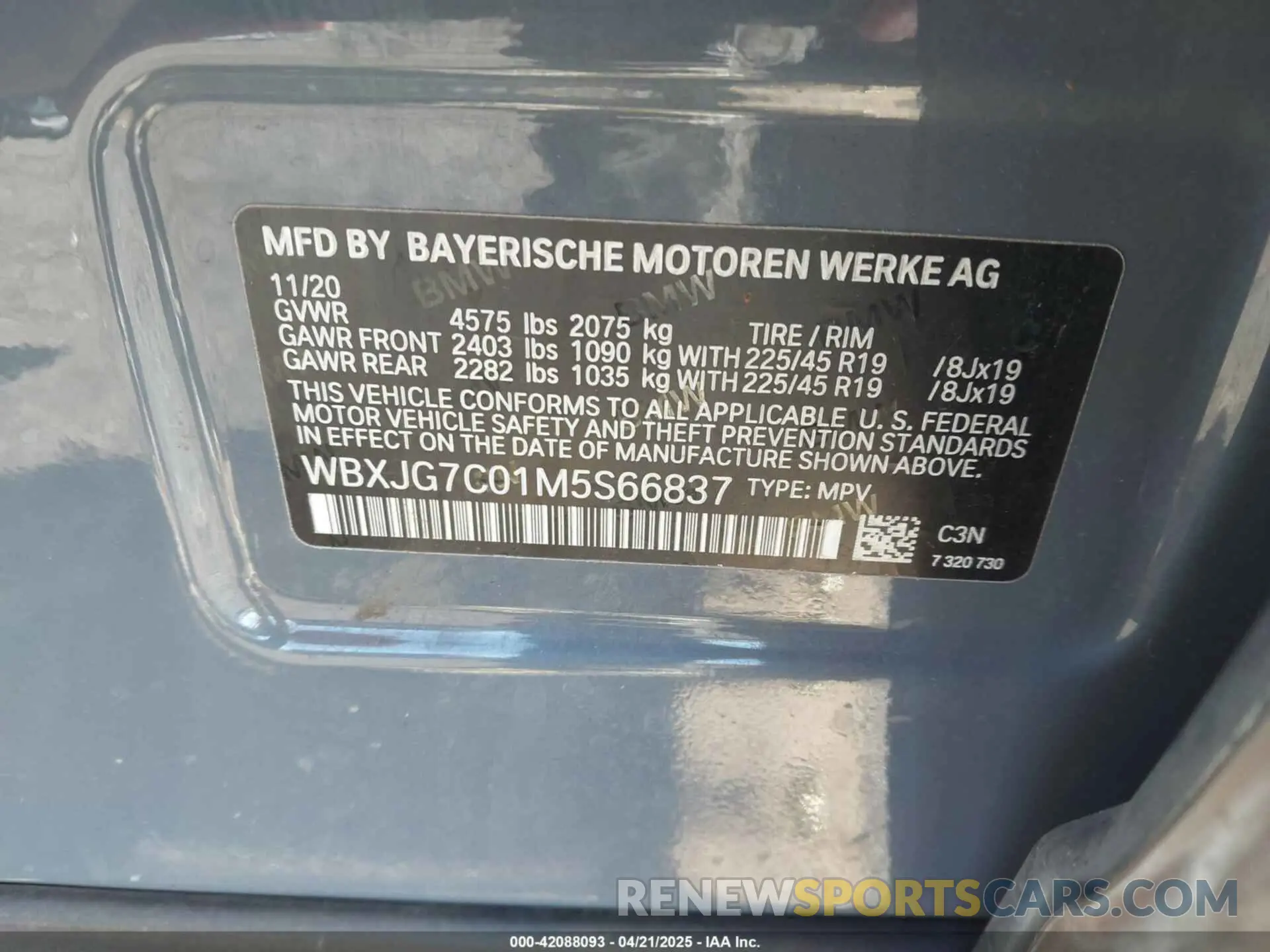 9 Фотография поврежденного автомобиля WBXJG7C01M5S66837 BMW X1 2021