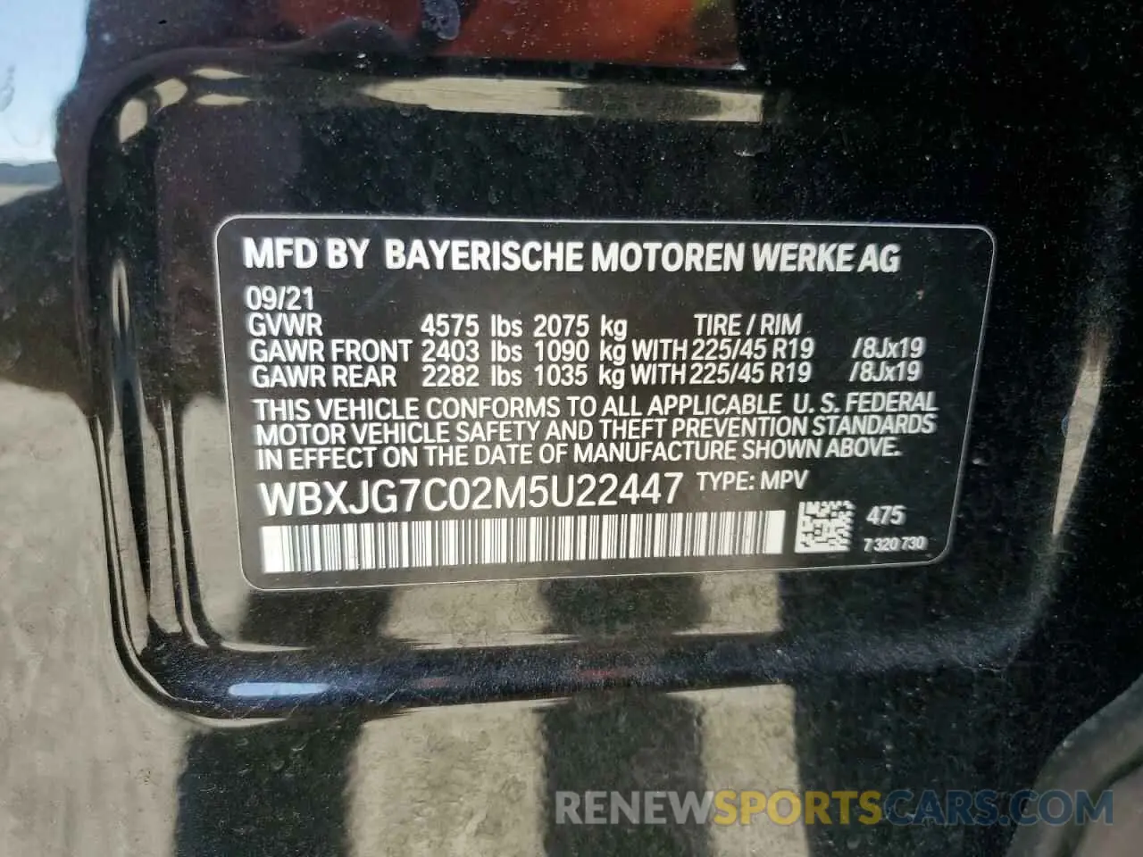 13 Photograph of a damaged car WBXJG7C02M5U22447 BMW X1 2021
