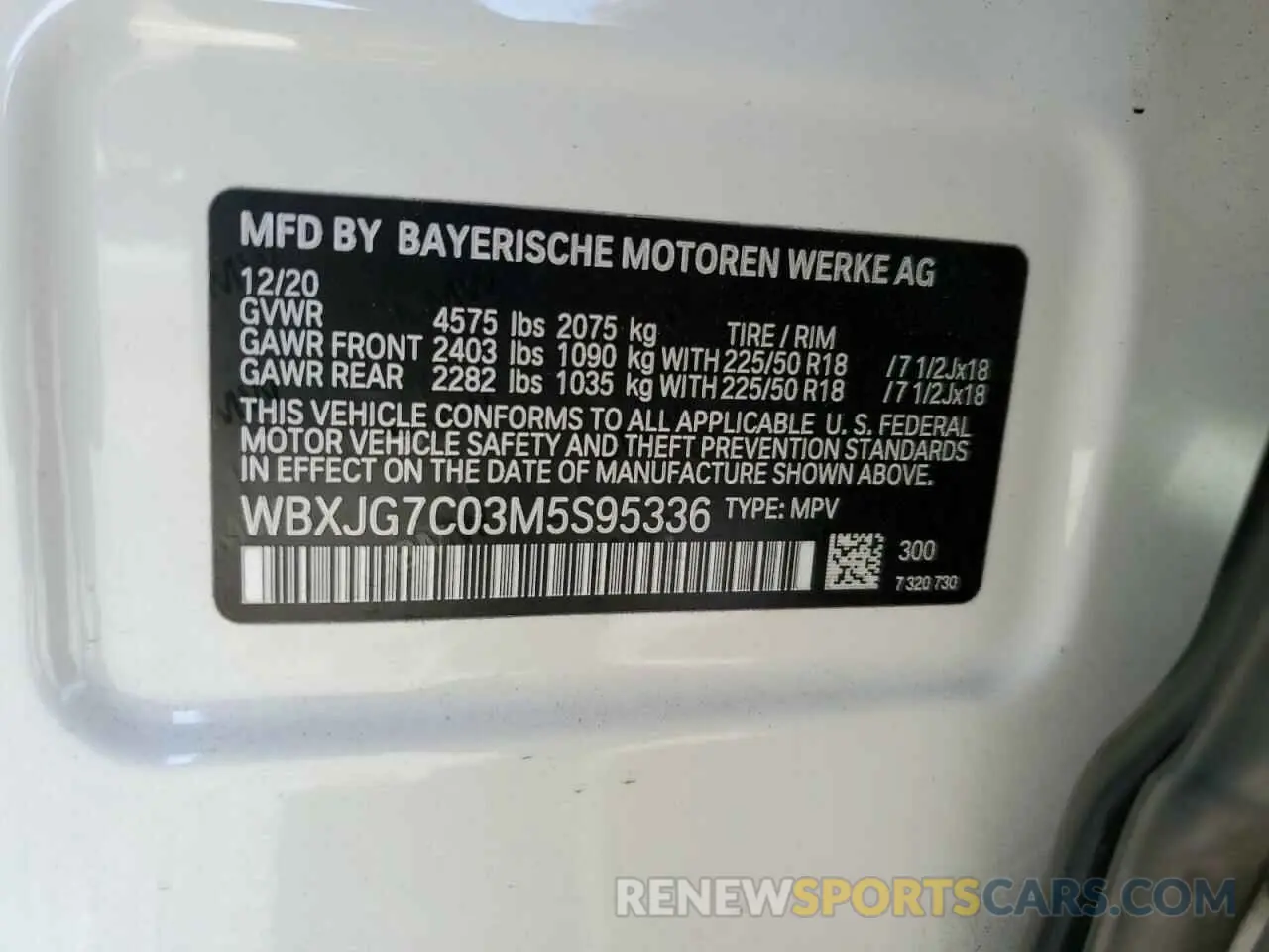 13 Photograph of a damaged car WBXJG7C03M5S95336 BMW X1 2021