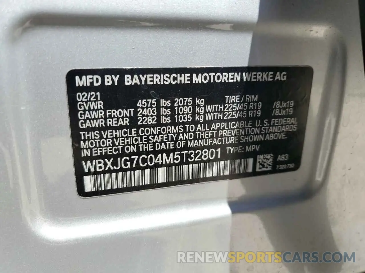 13 Photograph of a damaged car WBXJG7C04M5T32801 BMW X1 2021