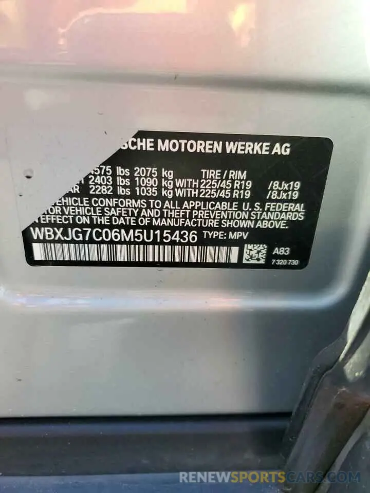 15 Photograph of a damaged car WBXJG7C06M5U15436 BMW X1 2021